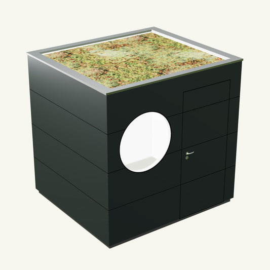 GERÄTE KUBUS Basis - Gerätehaus aus Holz in Anthrazit – 2,34 m x 2,10 m