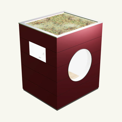 OFFICE KUBUS Basis – beheiztes, isoliertes Gartenbüro aus Holz in Rot – 2,37 m x 2,10 m