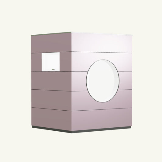 OFFICE KUBUS Basis – beheiztes, isoliertes Gartenbüro aus Holz in Rosa – 2,37 m x 2,10 m