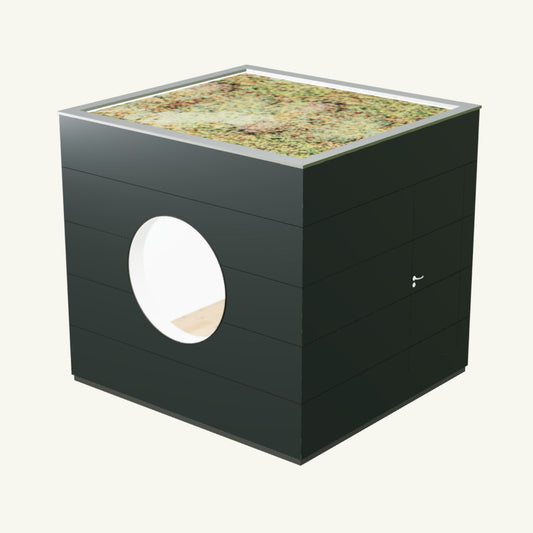 WOHN KUBUS Basis – isoliertes Gartenhaus aus Holz mit Heizung, in Anthrazit – 2,87 x 3,10m