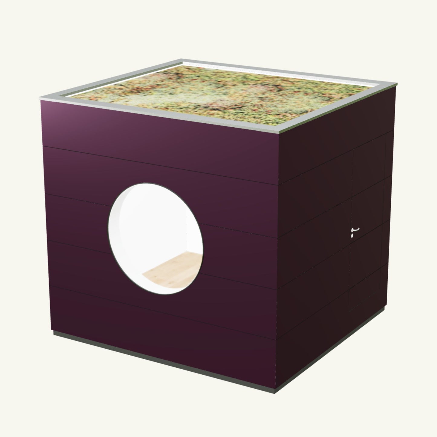WOHN KUBUS Basis – isoliertes Gartenhaus aus Holz mit Heizung, in Lila – 2,87 x 3,10m
