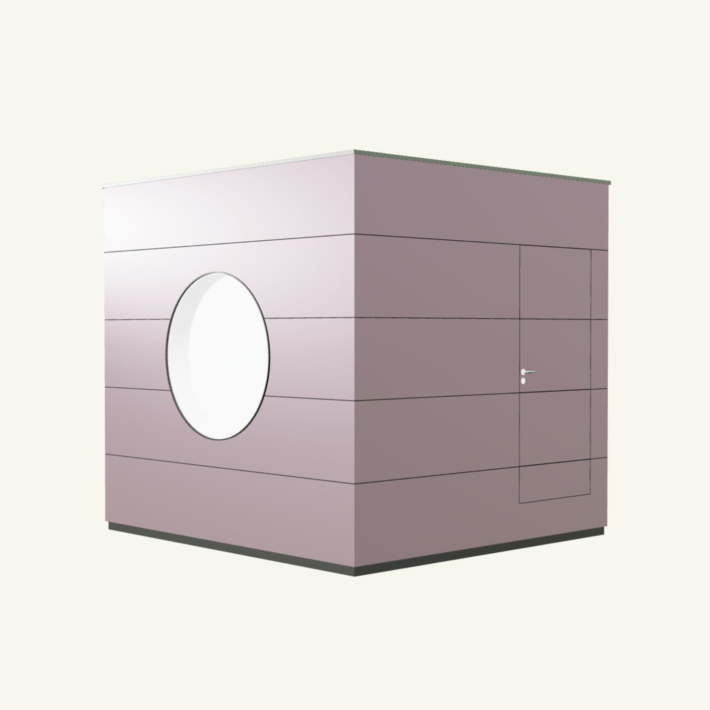 WOHN KUBUS Basis – isoliertes Gartenhaus aus Holz mit Heizung, in Rosa – 2,87 x 3,10m