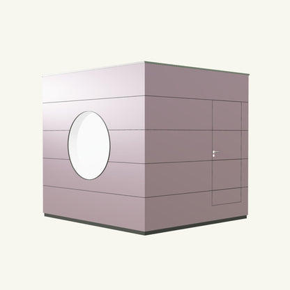 WOHN KUBUS Basis – isoliertes Gartenhaus aus Holz mit Heizung, in Rosa – 2,87 x 3,10m