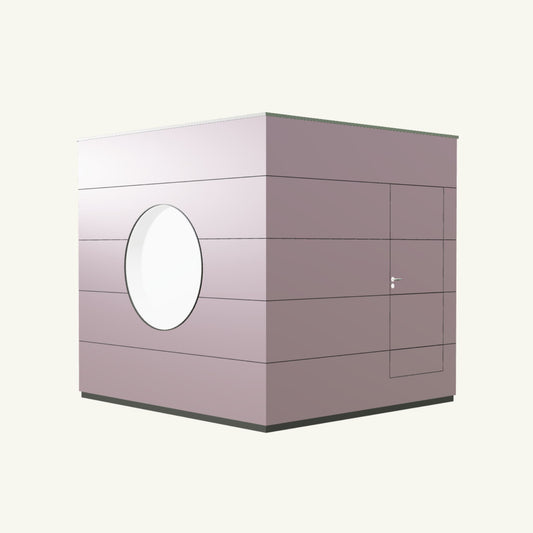 WOHN KUBUS Basis – isoliertes Gartenhaus aus Holz mit Heizung, in Rosa – 2,87 x 3,10m