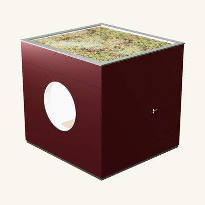 WOHN KUBUS Basis – isoliertes Gartenhaus aus Holz mit Heizung, in Rot – 2,87 x 3,10m