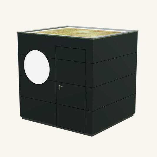 GERÄTE KUBUS Basis - Gerätehaus aus Holz in Anthrazit – 2,34 m x 2,10 m