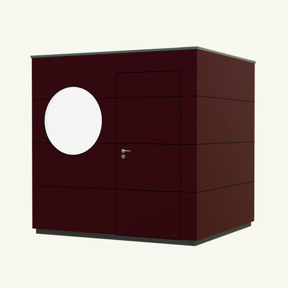 GERÄTE KUBUS Basis - Gerätehaus aus Holz in Rot – 2,34 m x 2,10 m
