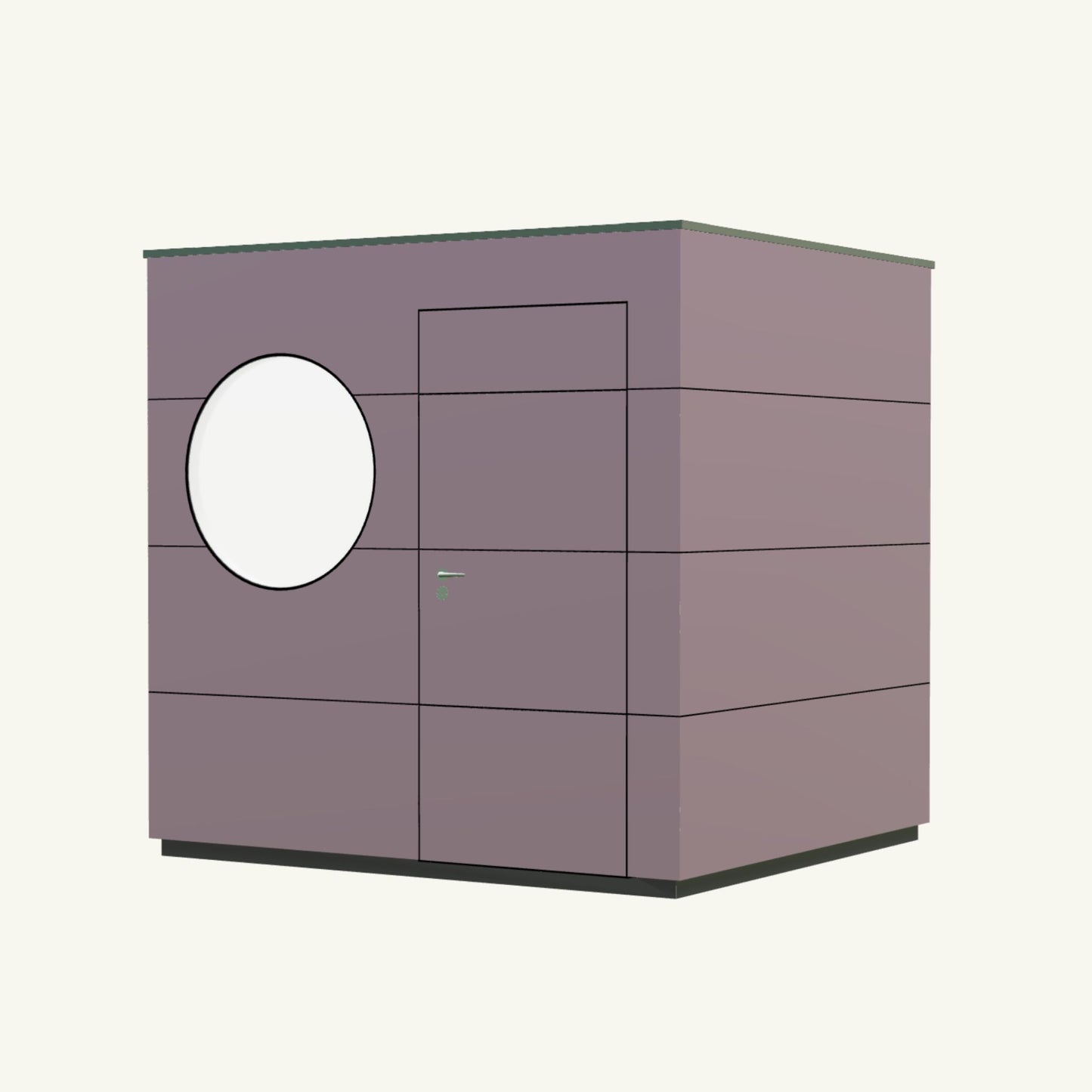 GERÄTE KUBUS Basis - Gerätehaus aus Holz in Rosa – 2,34 m x 2,10 m