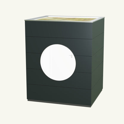 OFFICE KUBUS Basis – beheiztes, isoliertes Gartenbüro aus Holz in Anthrazit – 2,37 m x 2,10 m