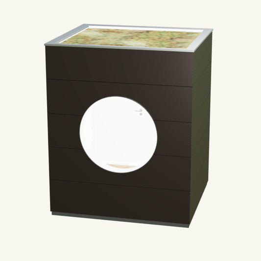 OFFICE KUBUS Basis – beheiztes, isoliertes Gartenbüro aus Holz in Braun – 2,37 m x 2,10 m