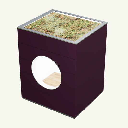 OFFICE KUBUS Basis – beheiztes, isoliertes Gartenbüro aus Holz in Lila – 2,37 m x 2,10 m