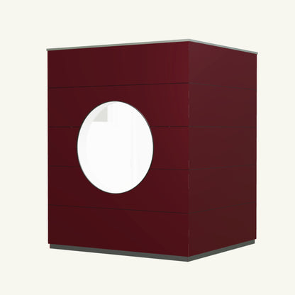 OFFICE KUBUS Basis – beheiztes, isoliertes Gartenbüro aus Holz in Rot – 2,37 m x 2,10 m