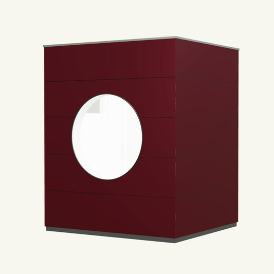 OFFICE KUBUS Basis – beheiztes, isoliertes Gartenbüro aus Holz in Rot – 2,37 m x 2,10 m