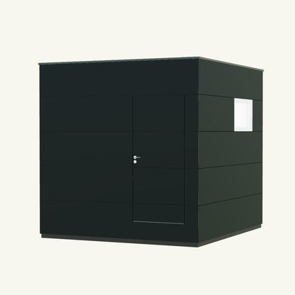 WOHN KUBUS Basis – isoliertes Gartenhaus aus Holz mit Heizung, in Anthrazit – 2,87 x 3,10m