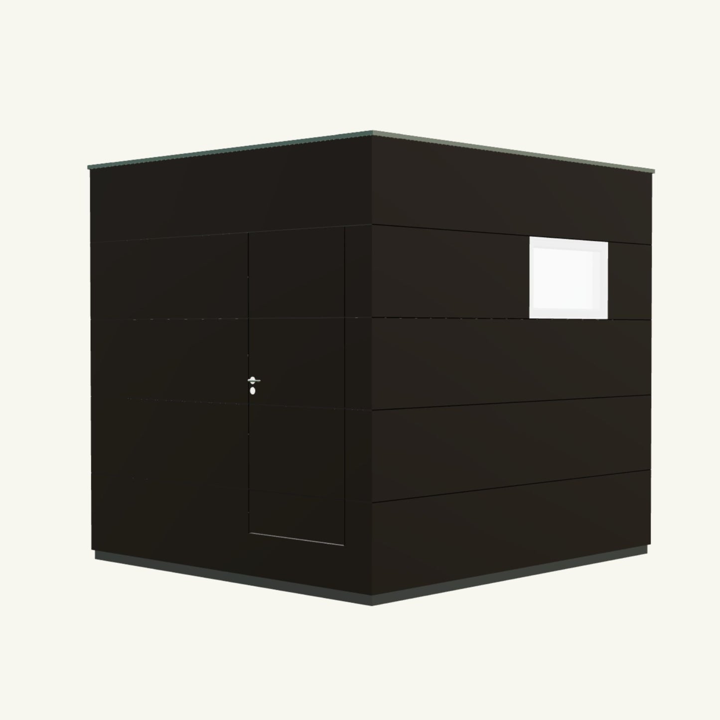 WOHN KUBUS Basis – isoliertes Gartenhaus aus Holz mit Heizung, in Braun – 2,87 x 3,10m
