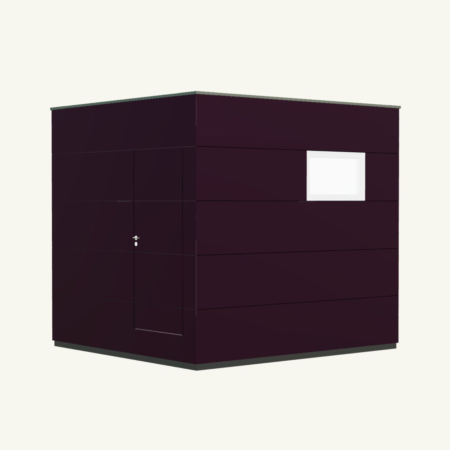 WOHN KUBUS Basis – isoliertes Gartenhaus aus Holz mit Heizung, in Lila – 2,87 x 3,10m