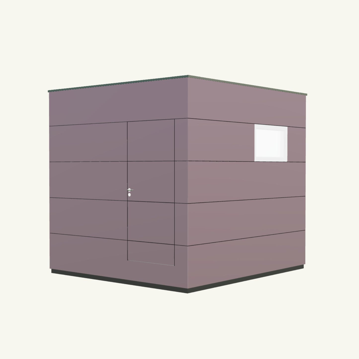 WOHN KUBUS Basis – isoliertes Gartenhaus aus Holz mit Heizung, in Rosa – 2,87 x 3,10m