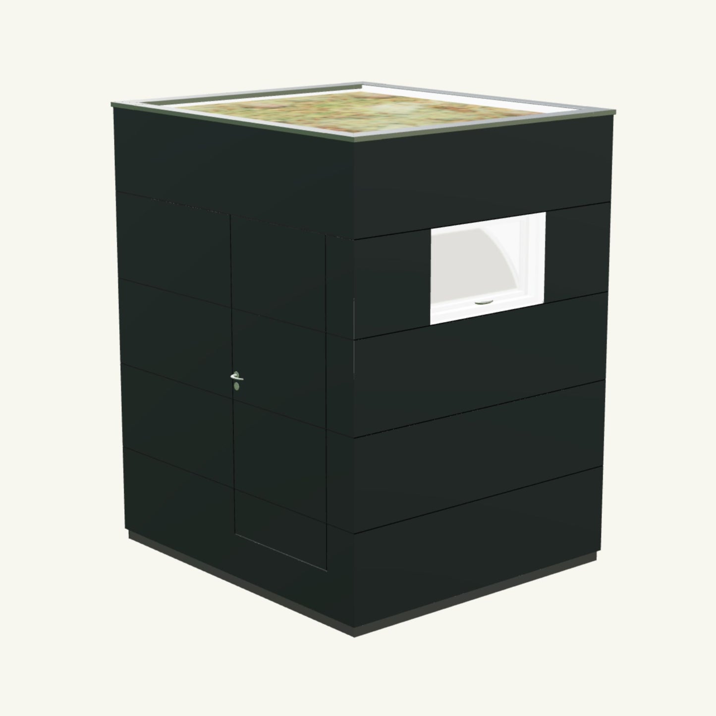 OFFICE KUBUS Basis – beheiztes, isoliertes Gartenbüro aus Holz in Anthrazit – 2,37 m x 2,10 m