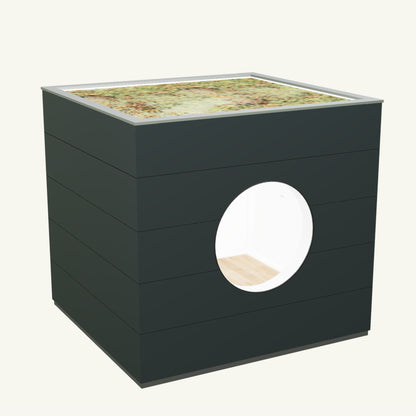 WOHN KUBUS Basis – isoliertes Gartenhaus aus Holz mit Heizung, in Anthrazit – 2,87 x 3,10m
