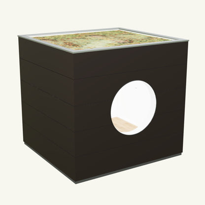 WOHN KUBUS Basis – isoliertes Gartenhaus aus Holz mit Heizung, in Braun – 2,87 x 3,10m