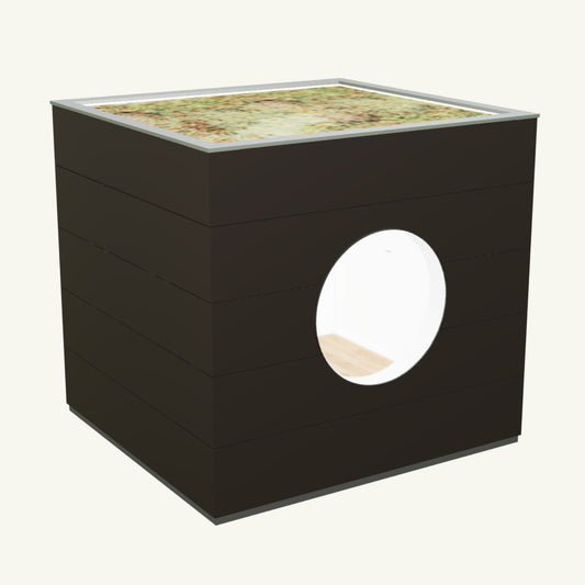 WOHN KUBUS Basis – isoliertes Gartenhaus aus Holz mit Heizung, in Braun – 2,87 x 3,10m