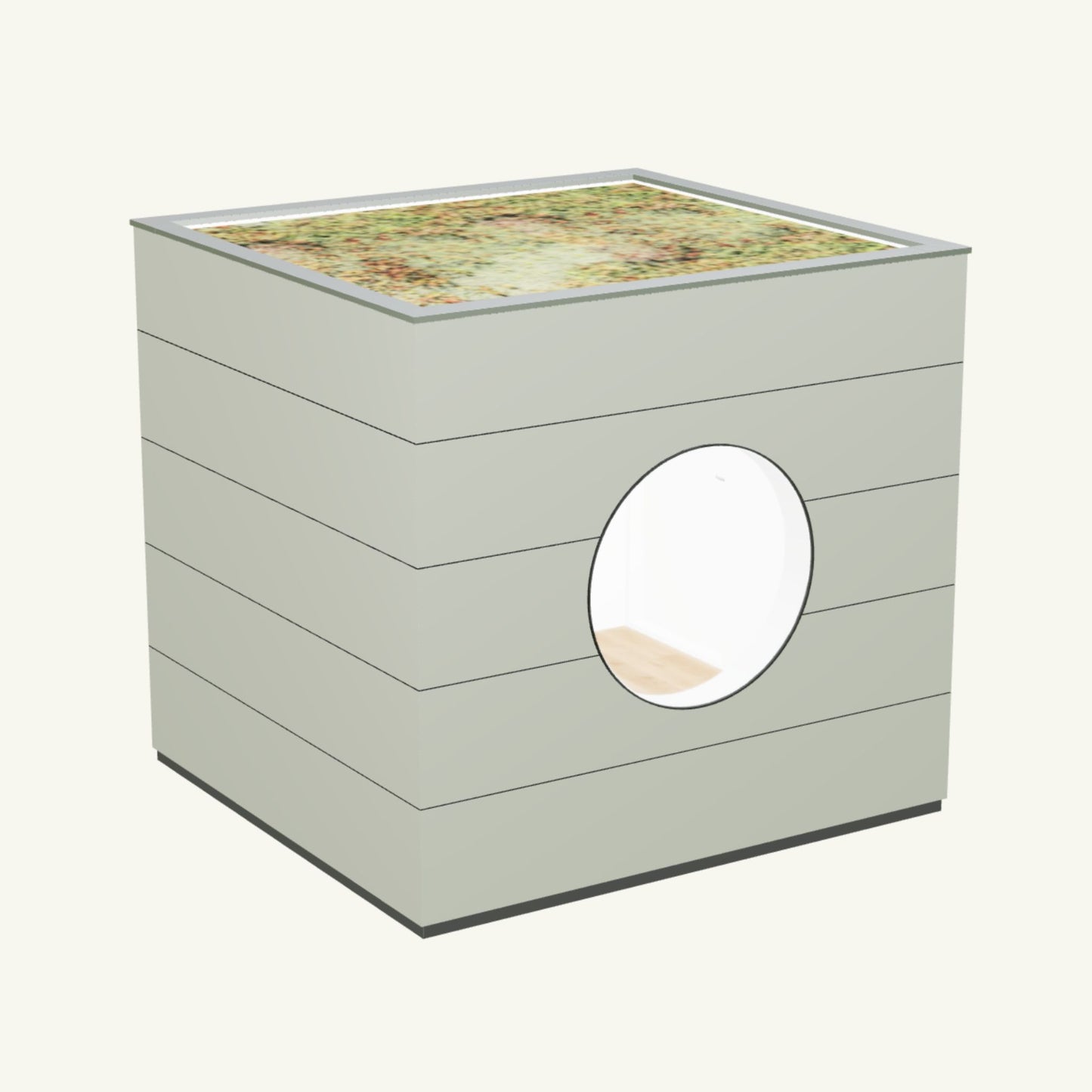 WOHN KUBUS Basis – isoliertes Gartenhaus aus Holz mit Heizung, in Hellgrau – 2,87 x 3,10m