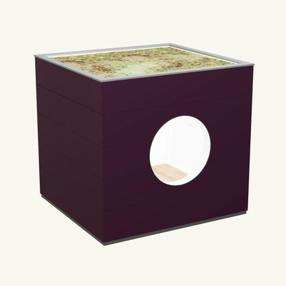 WOHN KUBUS Basis – isoliertes Gartenhaus aus Holz mit Heizung, in Lila – 2,87 x 3,10m