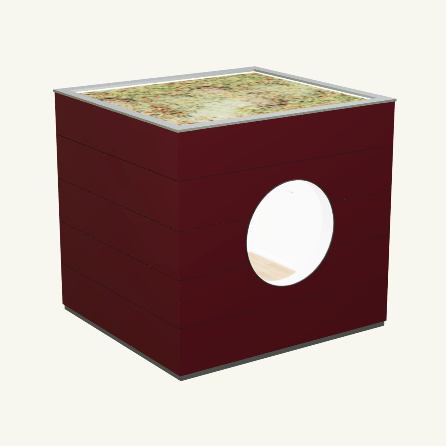 WOHN KUBUS Basis – isoliertes Gartenhaus aus Holz mit Heizung, in Rot – 2,87 x 3,10m