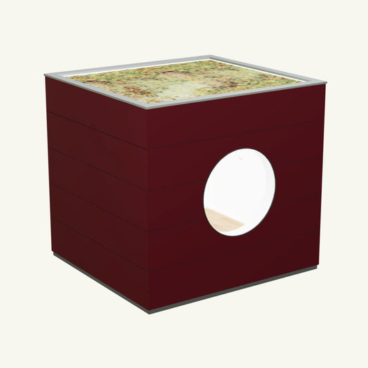 WOHN KUBUS Basis – isoliertes Gartenhaus aus Holz mit Heizung, in Rot – 2,87 x 3,10m